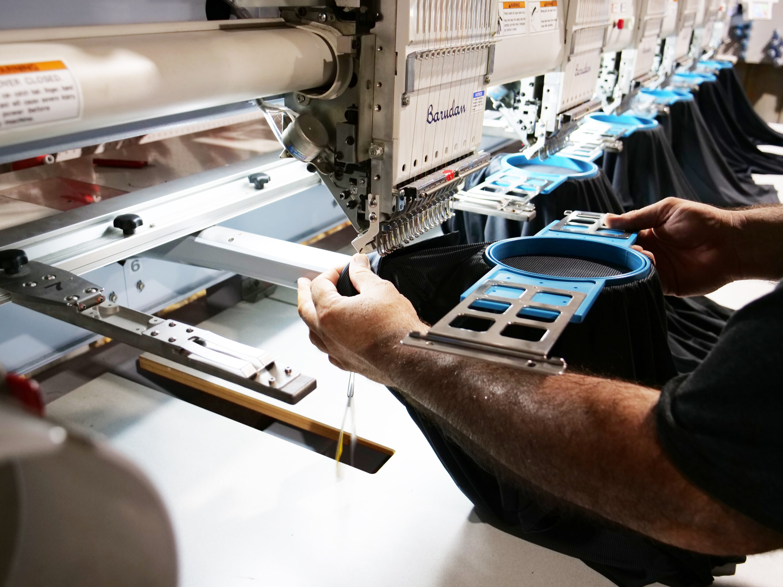 Loading the embroidery line